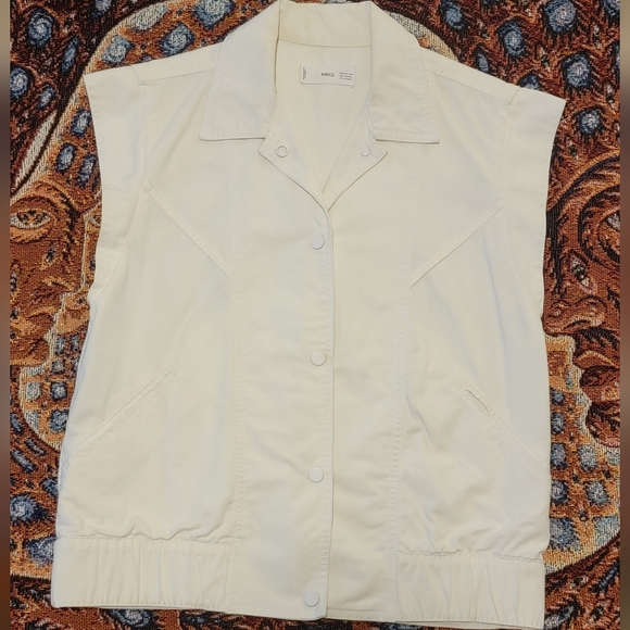 Mango Jackets & Coats Mangos Offwhite Oversized Denim Vest Poshmark